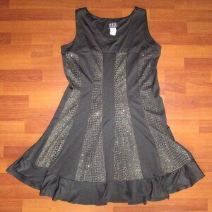 NWD Black Gold Flared Dress - Large